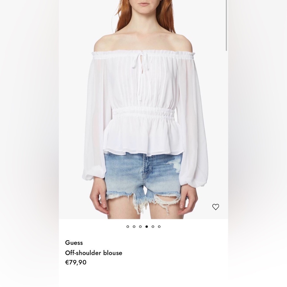 New Guess Elegant White Off-Shoulder Blouse size S - Picture 3 of 7